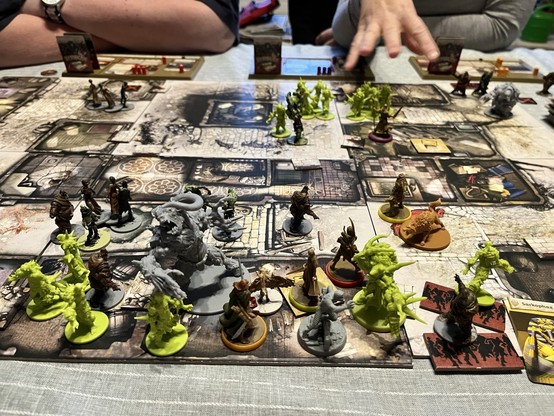 A board game with way too many zombie minis.